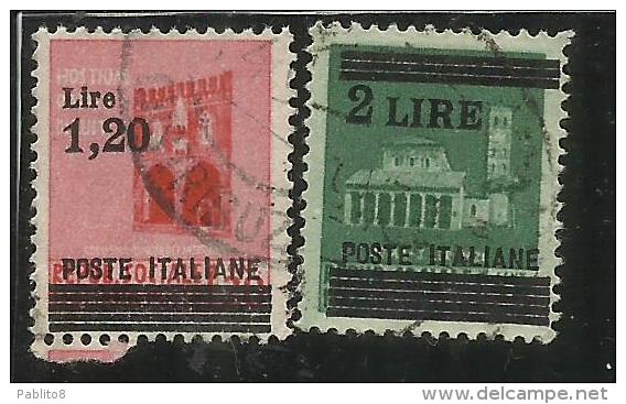 ITALIA REGNO ITALY KINGDOM 1945 LUOGOTENENZA SOPRASTAMPATI SERIE COMPLETA TIMBRATA COMPLETE SET SURCHARGED USED - Used