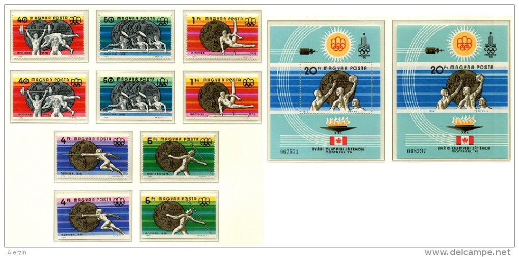 Olympic Games Hungary 1976 #3164/8 A/B Imperf + Bl 122 A/B Imperf MNH ** Montreal 1976 - Summer 1976: Montreal