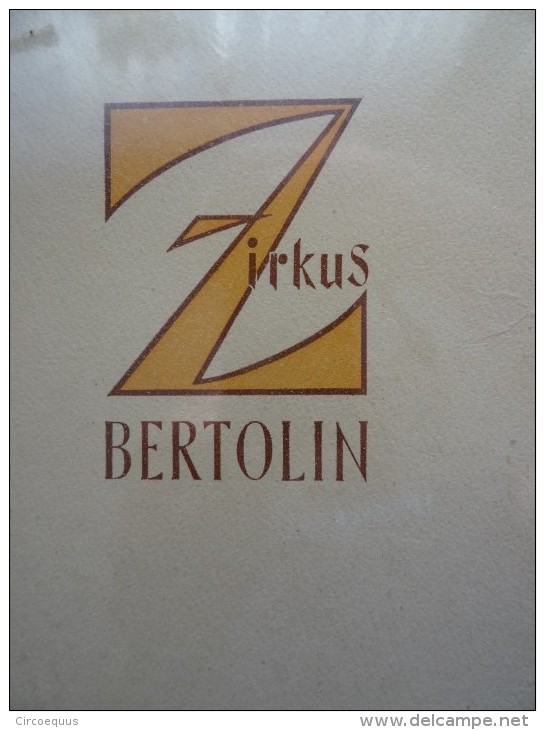 Zirkus Bertolin Cirque Circus Circo Zirkus Roman Novel - Divertissement
