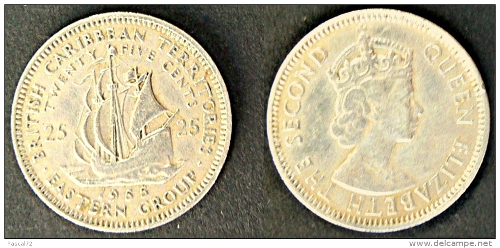 25 CENTS 1955 BRITISH CARIBBEAN TERRITORIES EASTERN GROUP - Caribe Británica (Territorios Del)