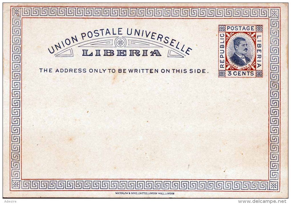 LIBERIA 1898? - 3 Cents Ganzsache Auf Pk ** - Liberia