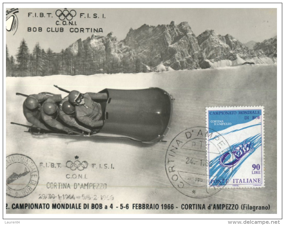 (PF 250) Italy - Bob Club Cortina - Winter Olympic Games Maxi Card - Jeux Olympiques
