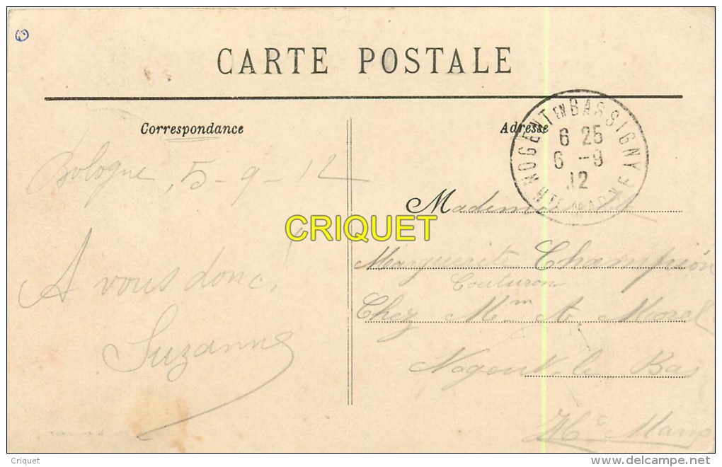 Cpa 52 Bologne, Usine Des Produits Pyroligneux, Groupe D'ouvriers...., Carte Peu Courante Affranchie 1912 - Other & Unclassified