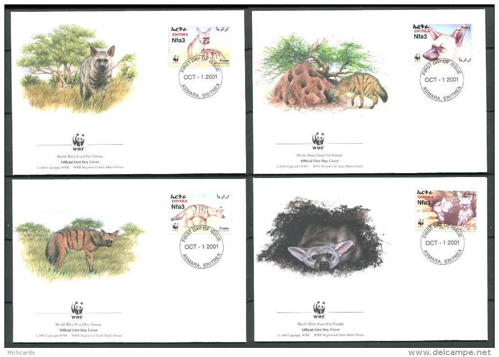 ERYTHREE 1996 - 4 Env WWF 1er Jour - Gazelle - (Y 282/85) - FDC