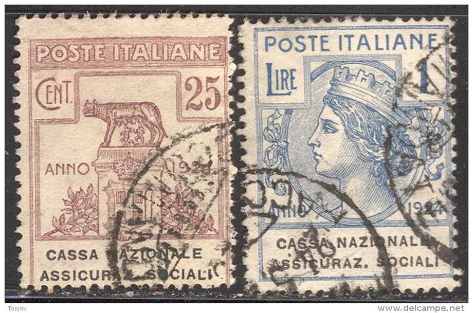 ITALIA - ITALY - REGNO - PARASTATALI CASSA NAZIONALE ASSICURAZ. SOCIALI - Used - 1924 - Franchigia