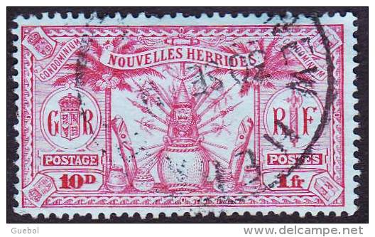 Nouvelles-Hébrides Obl. N°  88 - Idole Indigène 10d -1fr Carmin - Used Stamps