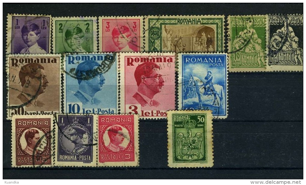 1907-1930 Nice Lot Of 14 Used Stamps,Romania,Rumänien,Roumanie,Rumania,Hinged,Used - Andere & Zonder Classificatie