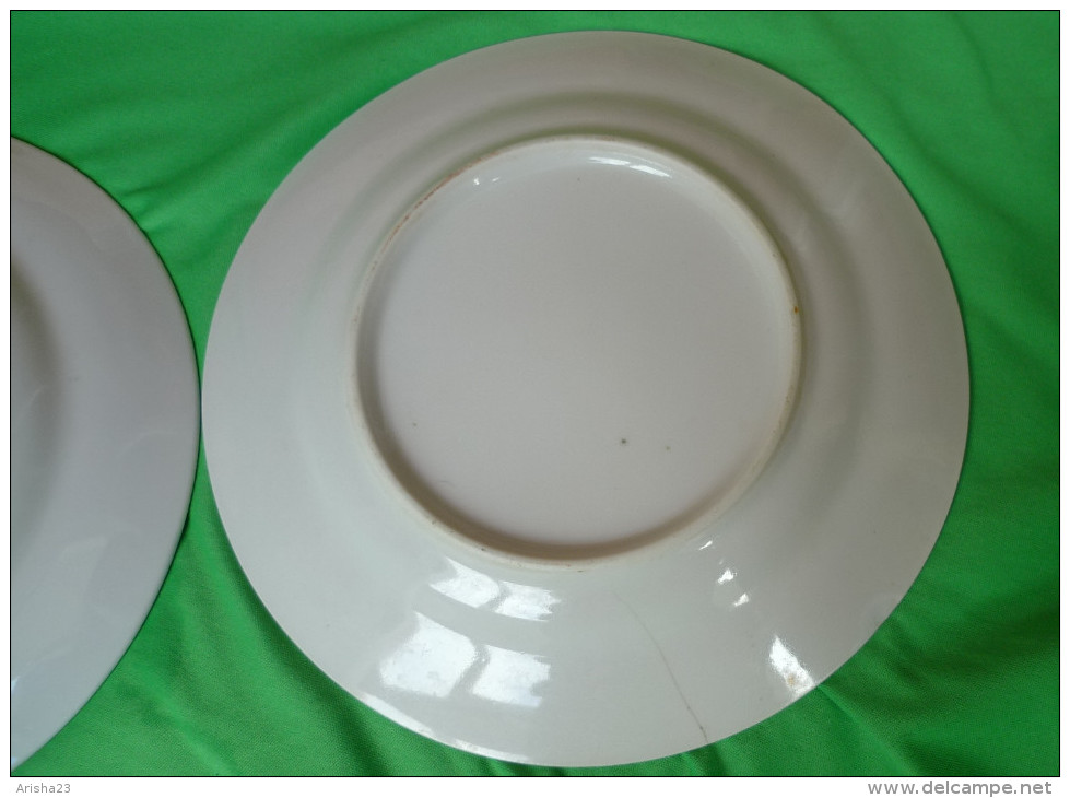 Vintage Latvia Riga USSR Soviet  RPR ? - Set Of 2 Plates W. Blue Trim - Other & Unclassified