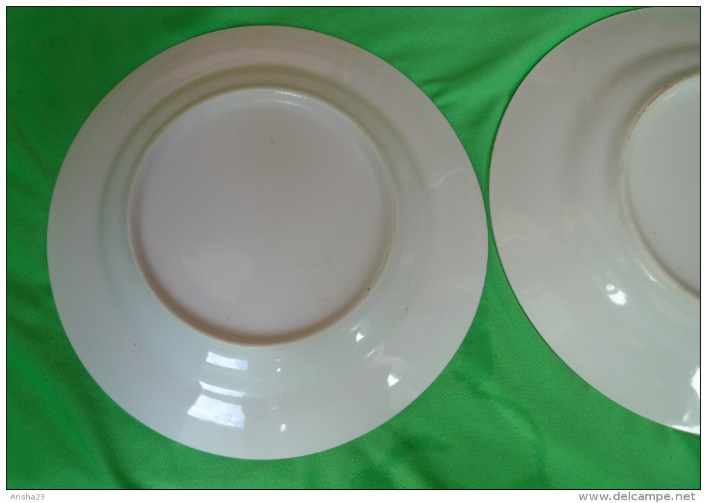 Vintage Latvia Riga USSR Soviet  RPR ? - Set Of 2 Plates W. Blue Trim - Other & Unclassified