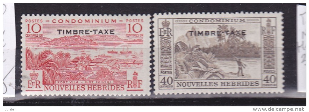 NOUVELLE HEBRIDES TAXE N° 37 ET 39 SURCHARGE TIMBRE TAXE  LEGENDE NOUVELLES HEBRIDES NEUF SANS CHARNIERE - Nuovi