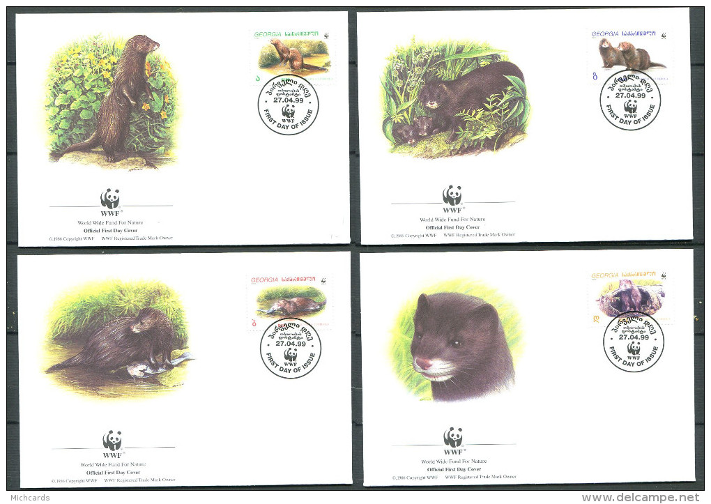 GEORGIE 1999 - 4 Env WWF 1er Jour - Loutre - (Y 234/37) - FDC