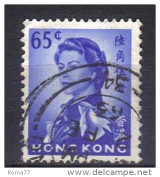 W885 - HONG KONG 1962 , Elisabetta  Ordinaria Il 65 Cent   Usato - Used Stamps