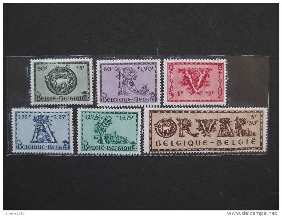 Timbres Belgique : Cinquième Orval Serie Les Lettrines 1943 COB N° 625 à 630 ** - Neufs