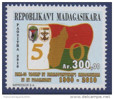 Madagascar Madagaskar 2010 Mi. 2657 50 Ans Indépendance Unabhängigkeit 50 Jahre 50 Years Of Independance MNH ** - Madagascar (1960-...)