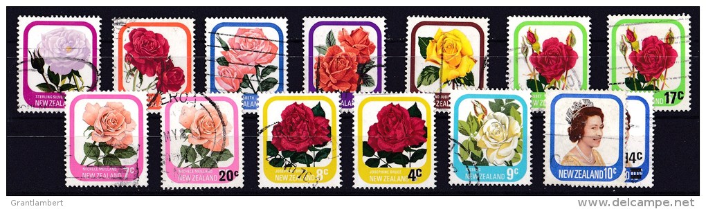 New Zealand 1975 Garden Roses To 10c Queen + 1979 Surcharges Used - Used Stamps