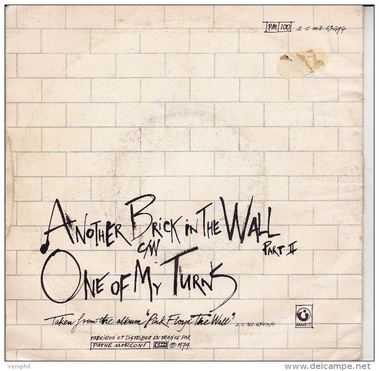 PINK FLOYD -DISQUE 45 TOURS  \\\"ANOTHER BRICK IN THE WAKK - Autres & Non Classés