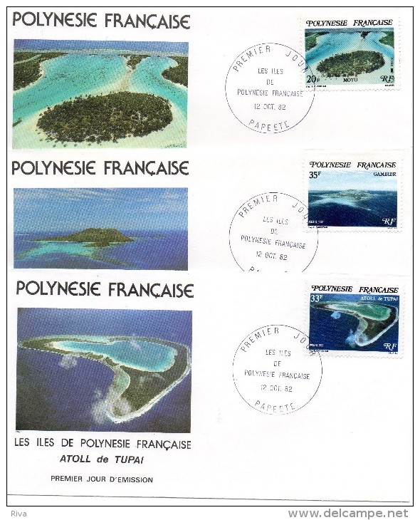 3 Plis En 1° Jour Du 12/10/1982 .( Les Iles De POLYNESIE Française ) - Cartas & Documentos