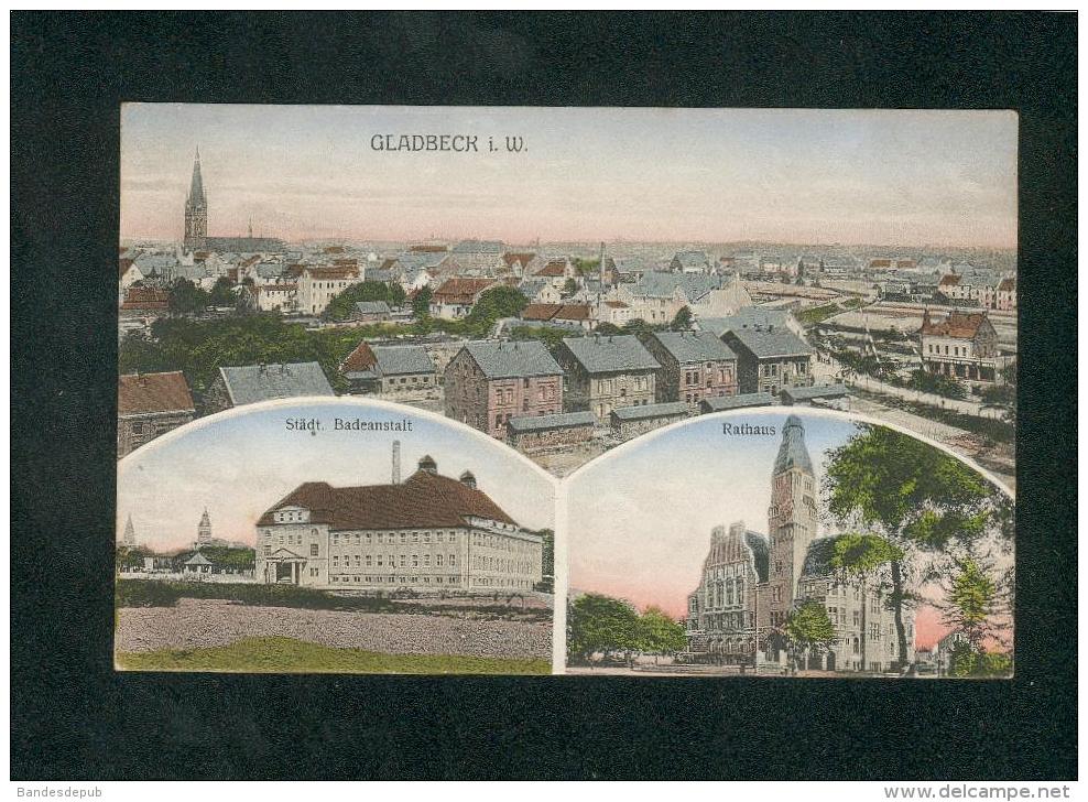 AK - Gladbeck I. W. ( Multivues Städt Badeanstalt Rathaus ... Cramers Kunstanstalt ) - Gladbeck