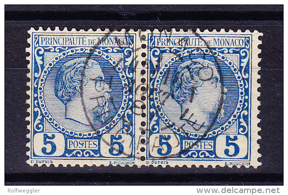 Monaco - 1885 - Mi# 3 PAAR Zentrierter Stempel - Autres & Non Classés