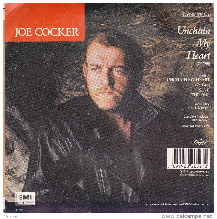 JOE COCKER - UNCHAIN MY HEART- 45T  TBE- - Blues