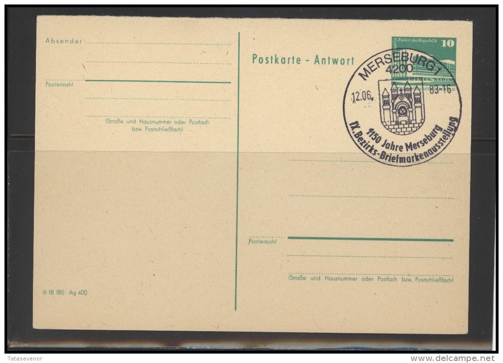 GERMANY DEUTSCHLAND DDR Stamped Stationery Special Cancellation D-DDR ST STAT 017 1150 Years Of Merseburg - Sonstige & Ohne Zuordnung