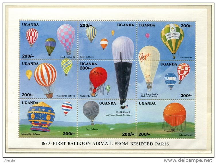 Airships Uganda 1992 KB 1039/47 MNH ** Balloons - Airships