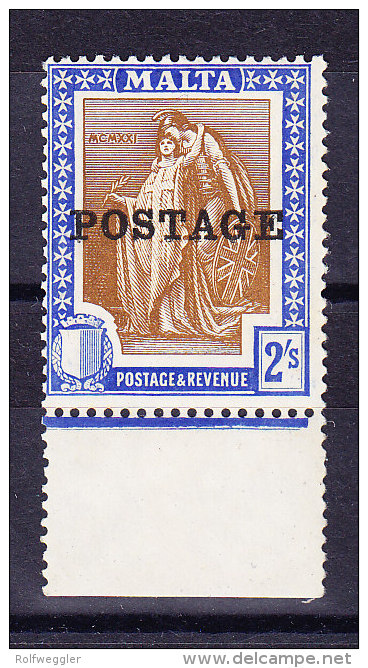 Malta - 1926 - Mi.# 111 ** - 2 Shillings Aufdruck Postage - - Malte