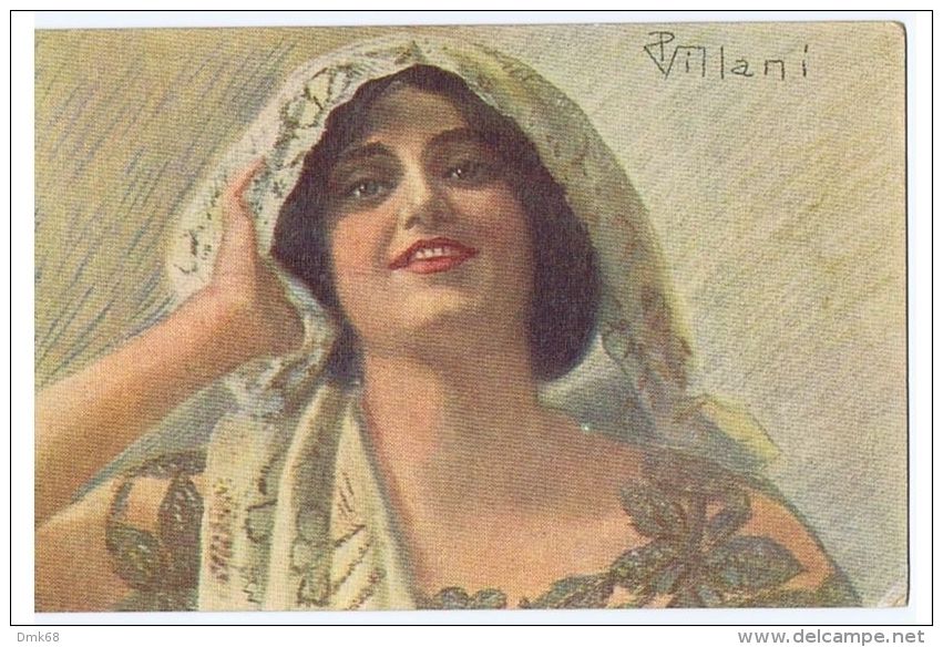 VILLANI - ART DECO POSTCARD 1920s - WOMAN - N. 335-6 - Other & Unclassified