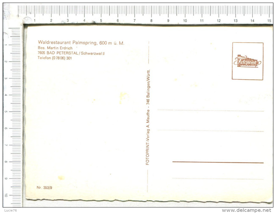 BAD PETERSTAL  -  Waldrestaurant Palmspring - Bad Peterstal-Griesbach