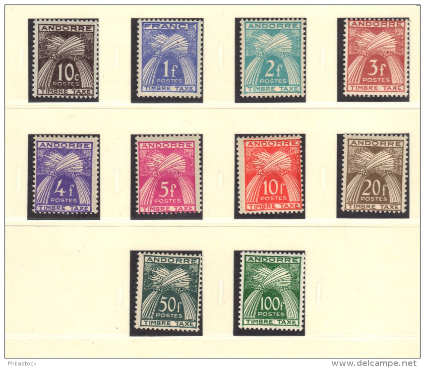 ANDORRE N° Taxes 32 à 41 ** - Unused Stamps