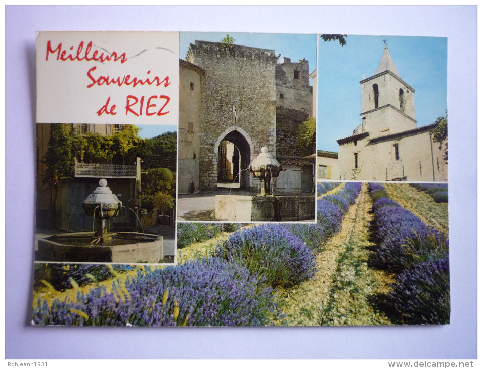 Riez (04) Meilleurs Souvenirs De Riez - Lavande - Eglise -fontaine - Chateau (2scann) - Altri & Non Classificati