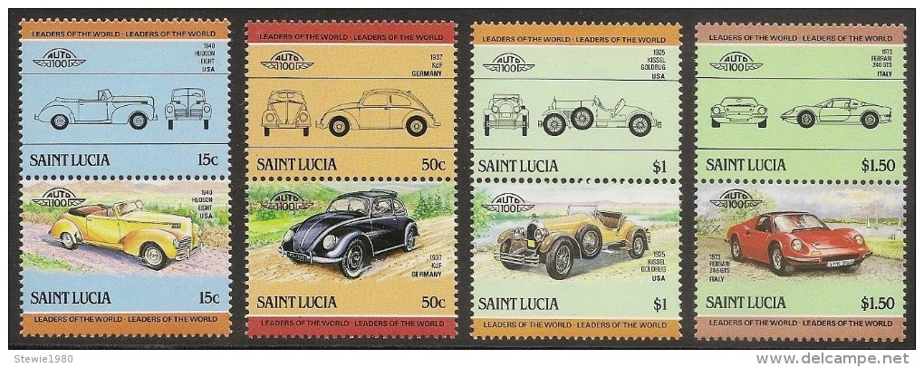 SAINT LUCIA 1985 - Automobiles - Set MNH - St.Lucia (1979-...)