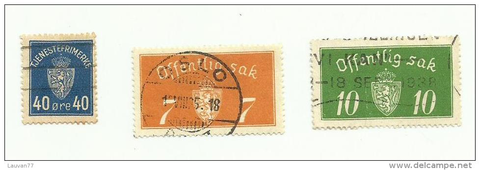 Norvège Service N°6, 11, 12 Côte 8.85 Euros - Service