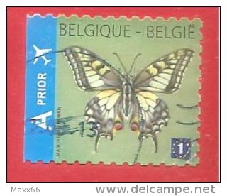 BELGIO USATO - 2012 - Swallowtail Butterfly Selfadhesive Left Unperforated - 1 Europe U - Michel BE 4301BDl - Oblitérés
