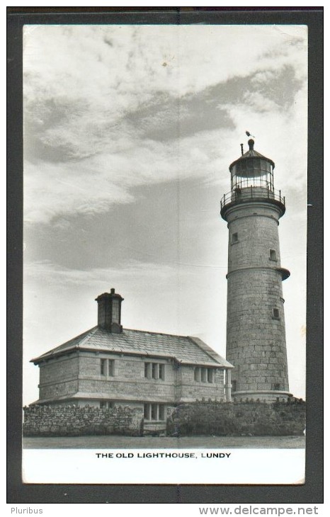 LUNDY 1972 VIA ILFRACOMBE TO SWEDEN , THE OLD LIGHTHOUSE ,  OLD POSTCARD, 0 - Local Issues