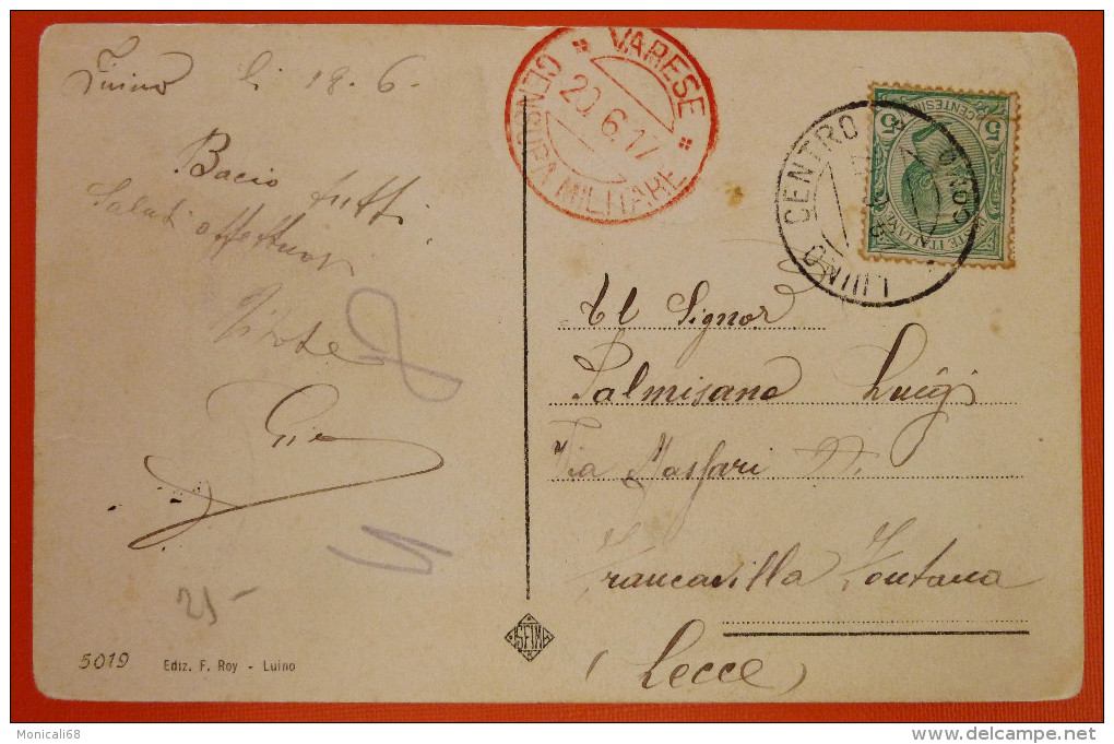 Luino  1917-Cartolina Viaggiata- - Luino