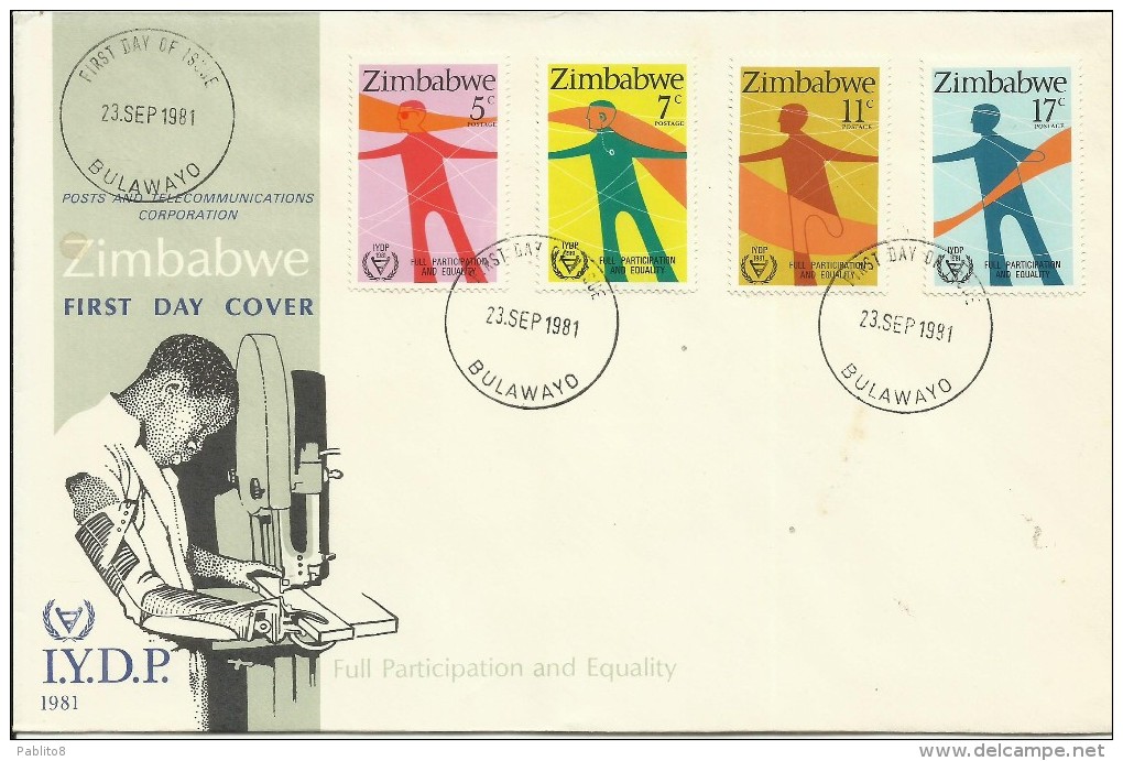 ZIMBABWE 1981 DISABLED PEOPLE DISABILI FDC FIRST DAY COVER - Zimbabwe (1980-...)