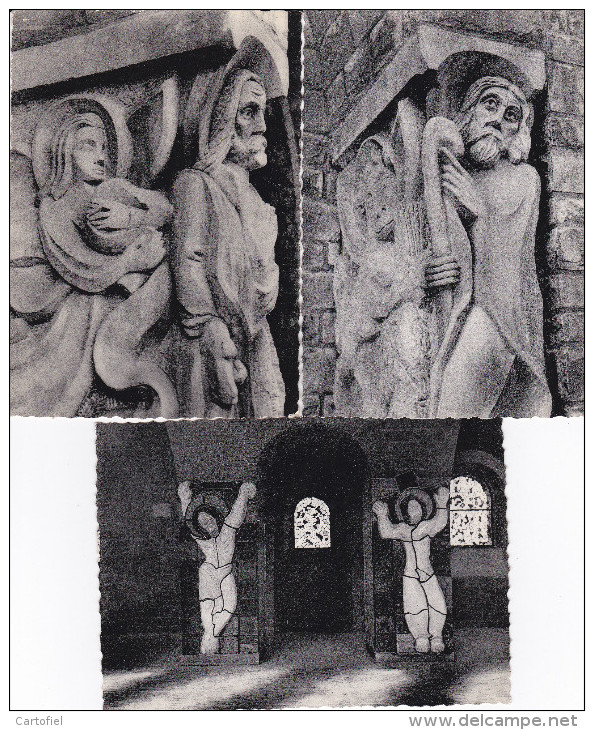 SANKT-VITH-LOT-3 CARTES-EGLISE-RELIEF DE L'ENTREE+PARTIE DU CHEMIN DE LA CROIX-BUCHHANDLUNG FELTEN-VOYEZ 2 SCANS - Sankt Vith