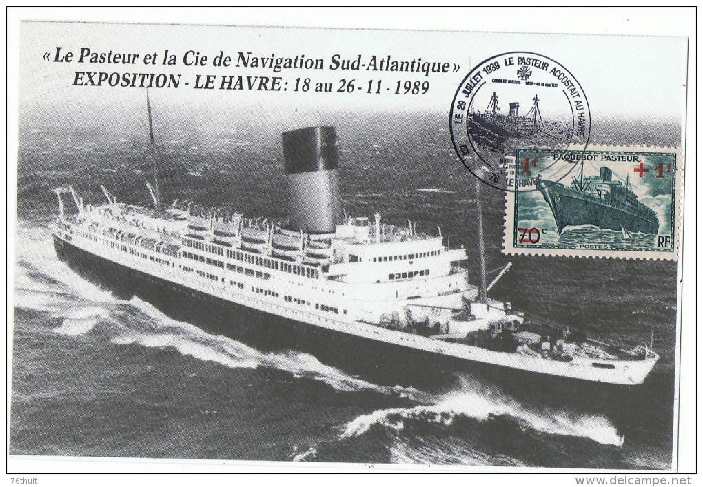 18-19/11/1989 - LE HAVRE - "Le Pasteur Et La Cie De Navigation Sud-Atlantique"- Yvert Et Tellier N° 502 - Bateaux