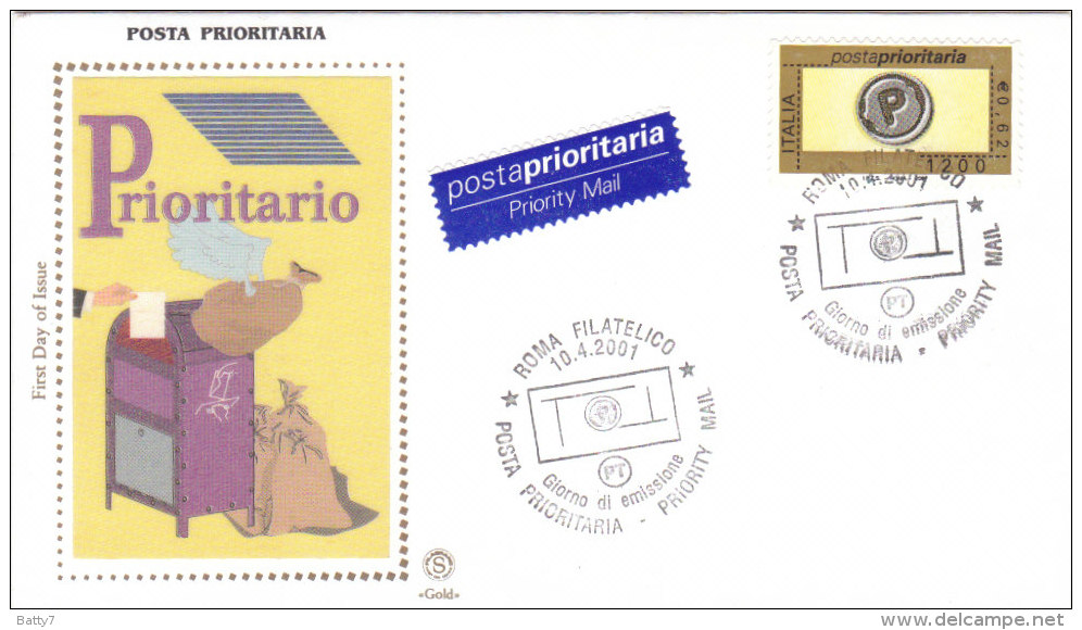 ITALIA 2001 POSTA PRIORITARIA - FDC - FDC