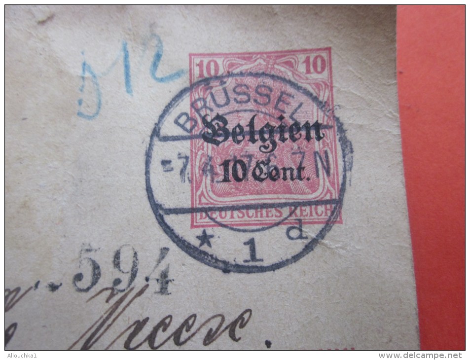 6 Avril 1918 Letter Cover Entier Postaux+ Timbre Rajouté (oté) Bruxelles Occupation Allemande Pour La Hollande Pays-Bas - German Occupation