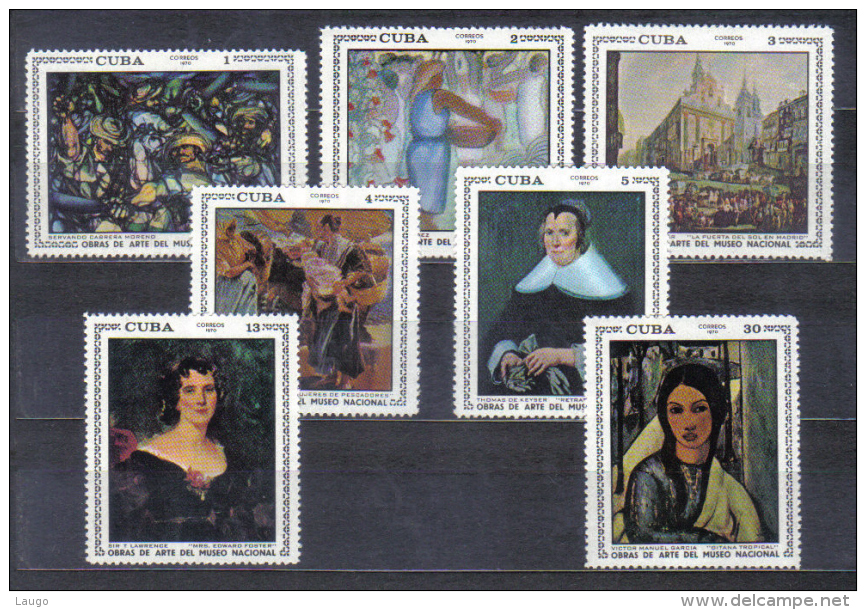 Cuba Mi 1619-1625 Paintings From Habana Museum  1970 MNH - Unused Stamps