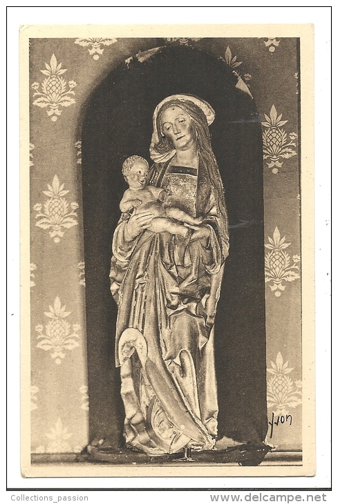 Cp, Sculptures, Château De Langeais (37) - La Vierge En Bois Doré - Sculpturen