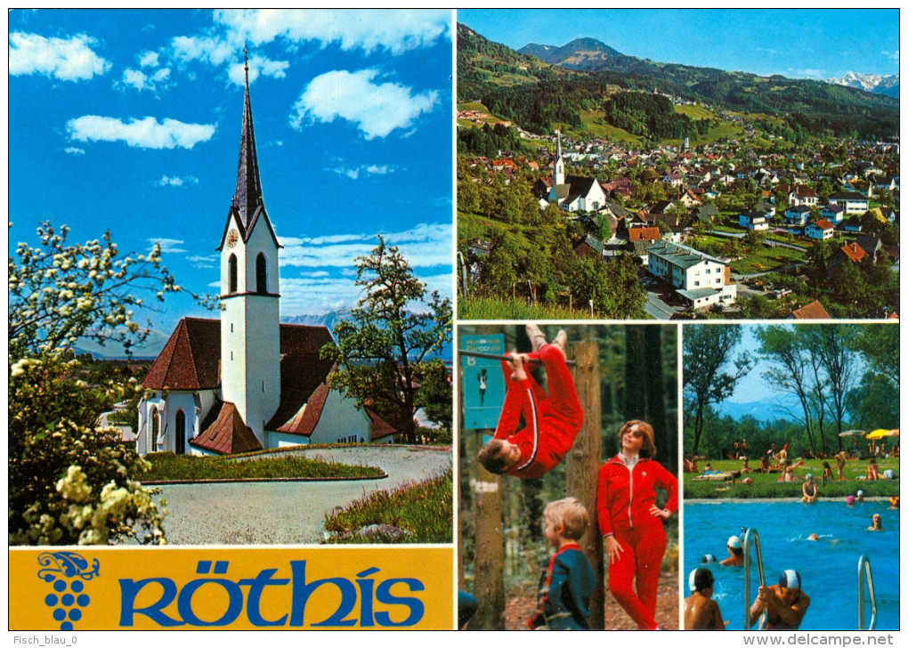 AK Vorarlberg 6832 Röthis Rheintal Freibad Kirche Österreich AUSTRIA Feldkirch Ansichtskarte Picture Postcard Autriche - Feldkirch