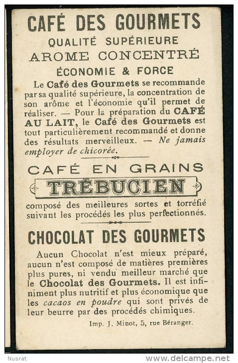 Café Des Gourmets, Chromo Lith. J. Minot VM3-74, Enfants, Le Retour De La Fête - Tea & Coffee Manufacturers