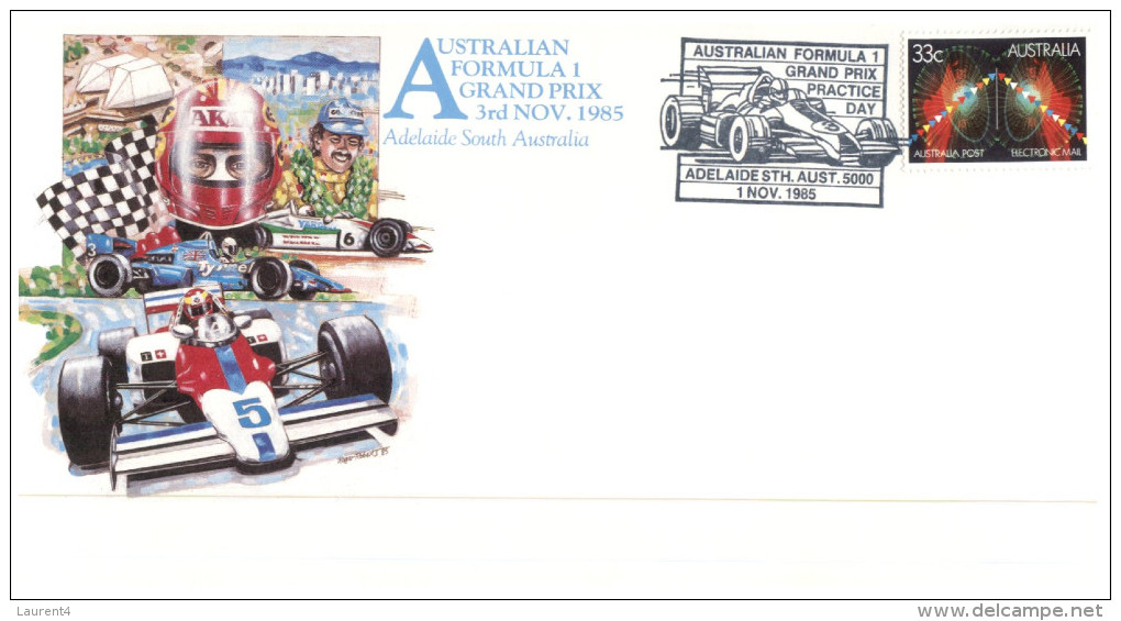 (452) Australia Adelaide Grand Prix FDC Cover - 1985 - 4 Covers - First Flight Covers