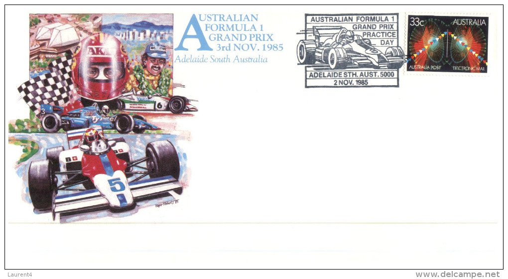(452) Australia Adelaide Grand Prix FDC Cover - 1985 - 4 Covers - Primi Voli