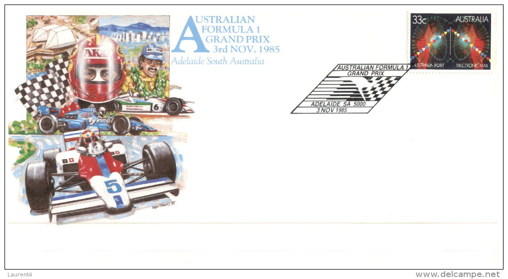 (452) Australia Adelaide Grand Prix FDC cover - 1985 - 4 covers
