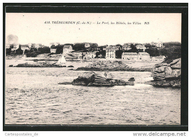 CPA Trébeurden, Le Port, Les Hôtels, Les Villas - Trébeurden