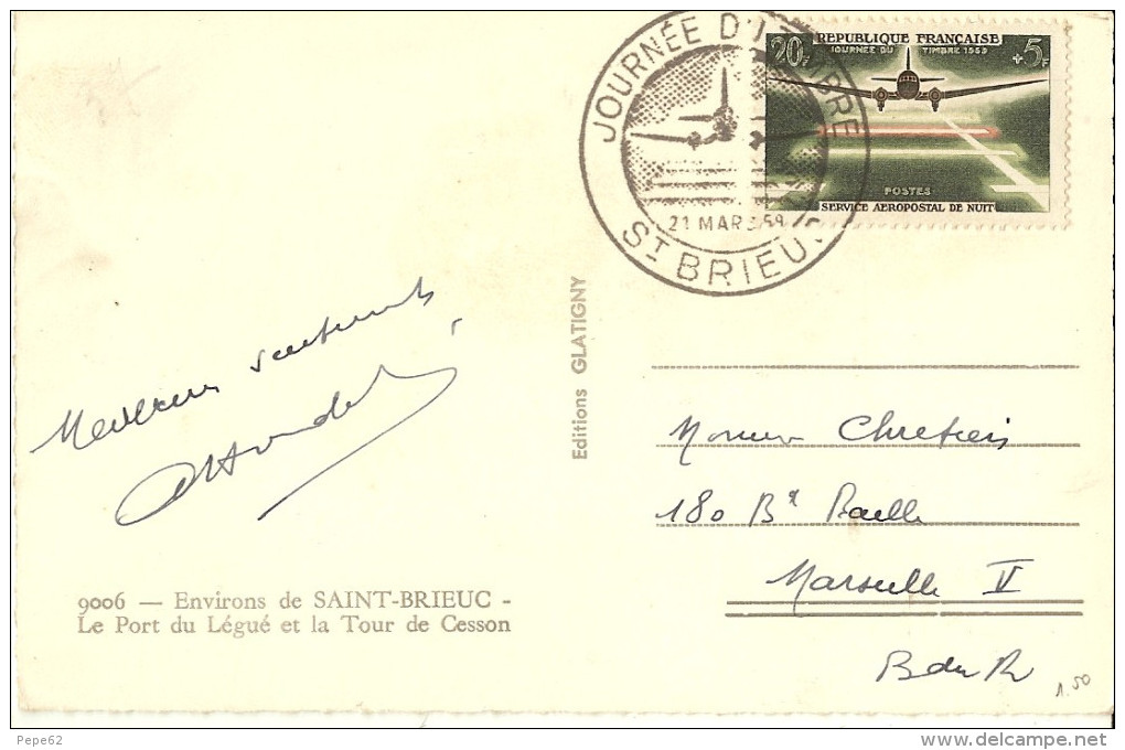 Environs De Saint Brieuc-le Port Du Légué-journée Du Timbre 21 Mars 1954-cpsm - Saint-Brieuc